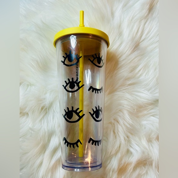 Starbucks Clear Winking Eye Cold Cup Tumbler 24oz Limited Edition NWT 2017 Rare - Picture 6 of 14